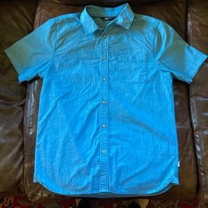 North Face Button Down Blue Medium